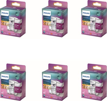 Philips Voordeelverpakking - GU10 - SceneSwitch LED Spotlamp - 50W - Dimbaar - Warmwit Licht - Set van 12 Stuks