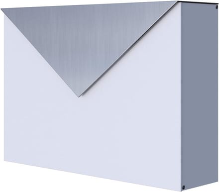 Wandbrievenbus - Brievenbus muur Postbus - Post ontvangen - Modern design - 46x32.5x11.5 cm - Wit