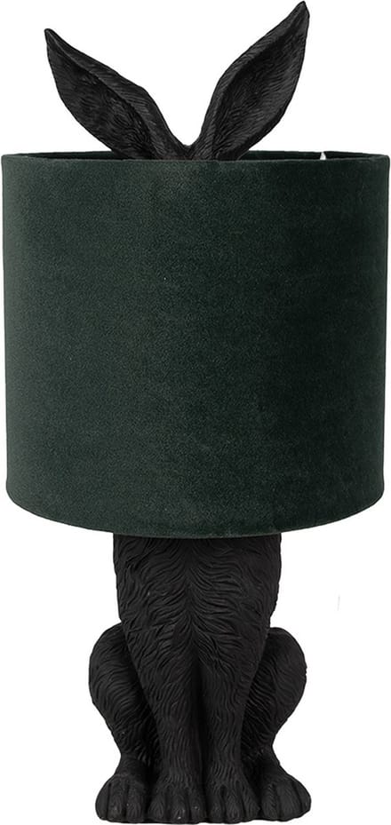 Clayre & Eef Tafellamp Konijn Ø 20x43 cm Zwart Groen Kunststof