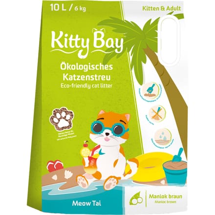 10L KittyBay Meow Tai Kattenbakvulling Bruin Maniok