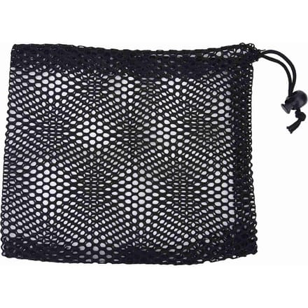 Zwarte Nylon Mesh Trekkoord Pouch Golfballen Houder Opbergtas Accessoire M