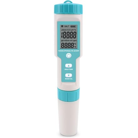 Testeur de qualité de l'eau de poche multi-paramètres 7 en 1 PH/TDS/EC/ORP/SG/salinité/température avec without backlight bleu ciel