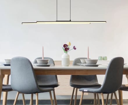 Globo - hanglamp - KIRINA - zwart - metaal - grote eettafellamp - LED - 67342-24H