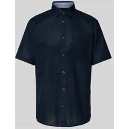 Tom Tailor Regular fit overhemd met korte mouwen en linnen