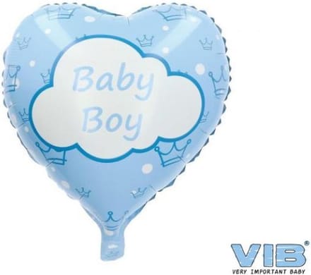 VIB-Folie Ballon Hart 45cm 'Baby Boy' -Licht blauw