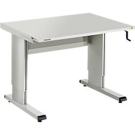 Treston werktafel serie WB, ESD-geleidend, met handslinger, in hoogte verstelbaar, 1073 mm