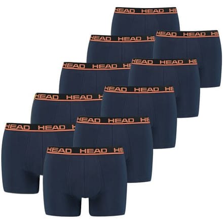 HEAD boxershorts Basic Peacoat/Orange- 10-Pack Donkerblauwe heren boxershorts - Maat M