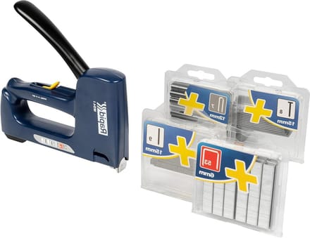 Handtacker Set - Nietpistool Tackers - Klus Klussen - 4in1 Multifunctioneel - Incl. 4 Soorten - Blauw