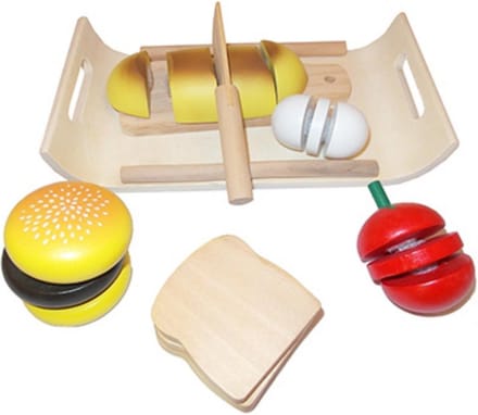 Houten snijset in  kist 46 delig