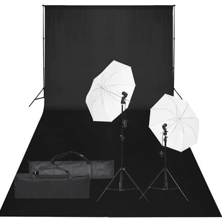 vidaXL - Fotostudioset - met - verlichtingsset - en - achtergrond