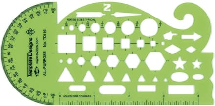 General Purpose Sjabloon, Mapping Symbols, Ideal for Planning and Drafting # TD116