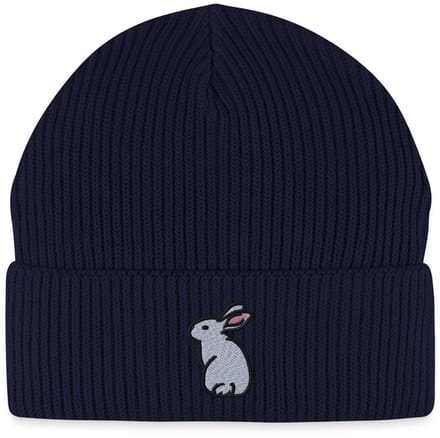 Geborduurde Konijn Uniseks Bio Fisherman Beanie