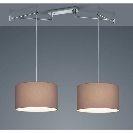 Helestra Certo hanglamp cilinder 2-lamps mocca