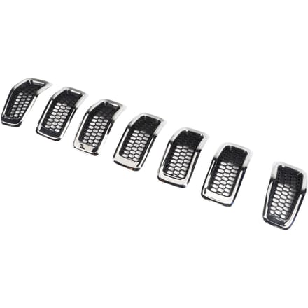 7 Pièces Grille de Pare-chocs Avant Inserts de Couverture 68138335AB Remplacement pour Jeep Cherokee 2014‑2018 black