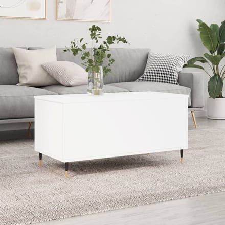 vidaXL - Salontafel - 90x44,5x45 - cm - bewerkt - hout - wit
