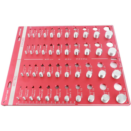 Moer Bout Draadmeter Inch Metrisch 44 Maten Meter Identificator Checker Standaard Liniaal white