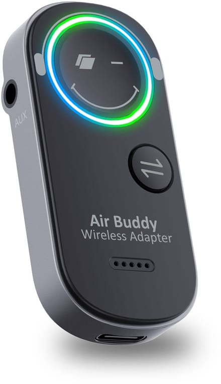 Caliber Airbuddy Pro Bluetooth Receiver & Bluetooth Transmitter - 2 in 1 - Gebruik je eigen draadloze koptelefoon in het vliegtuig - Bluetooth Ontvanger & Bluetooth Zender (PMR206BT)