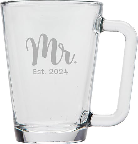 Gegraveerde Theeglas 26cl Mr. Est. 2024