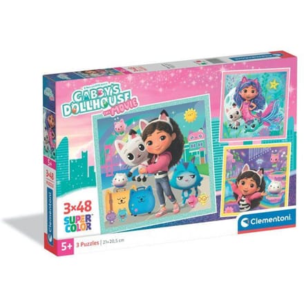 Clementoni Puzzle Gabby'S Dollhouse 2026 3x48 pieces 2D Puzzels