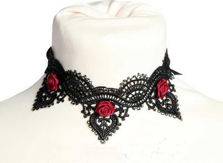 Sinister - C241 Choker - Zwart/Bordeaux rood