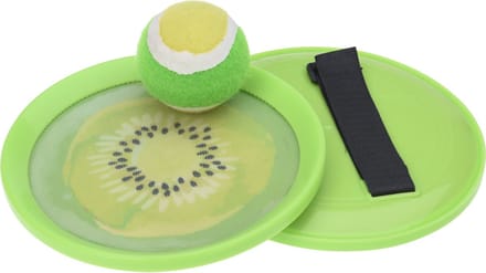 Free & Easy Strand vangbal spel klittenband - 18.5 cm - groen - strand en camping speelgoed