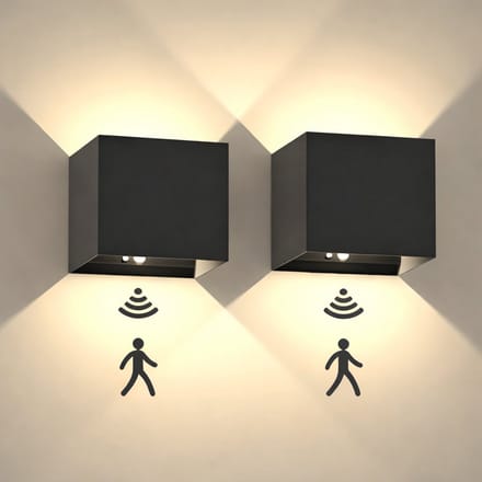 Oplaadbare Wandlamp - Met Bewegingssensor - Warm Wit Licht - 3 Modi - Zwart