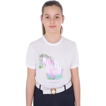 Katoenen meisjes-T-shirt Equestro Interference Horse