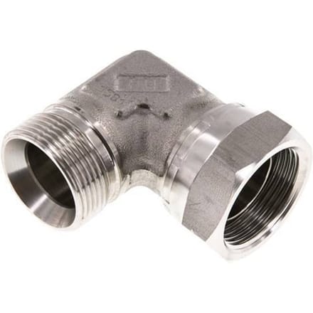 G 1 1/4'' M/F RVS L-Fitting 90graden 150 Bar - Hydrauliek - FL2E-MF-S-114G-I
