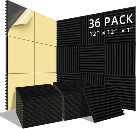 36x Akoestische Panelen Zwart 30x30x3cm - Geluidsisolatie Schuim voor Studio & Thuis
