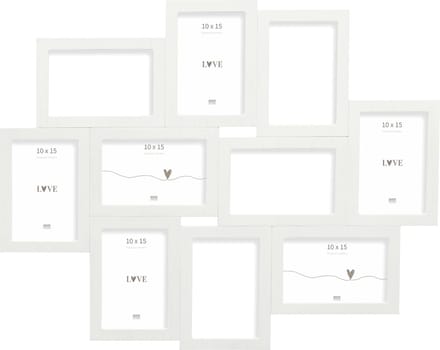 Deknudt Frames multifotolijst S68UC1 P10 - wit - houtfineer - 10x 10x15 cm