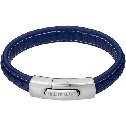 Echt leer en roestvrij stalen armband Philipp Blanc Henry