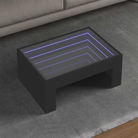 vidaXL - Salontafel - met - Infinity - LED - 70x50x30 - cm - zwart
