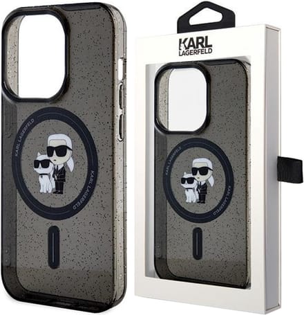Karl Lagerfeld Karl&Choupette Glitter MagSafe case for iPhone 15 Plus - black