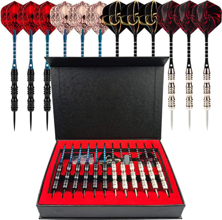Dartpijlen 20 gram - Darts set 12 stuks - Extra Dart flights en Shafts Dartscase