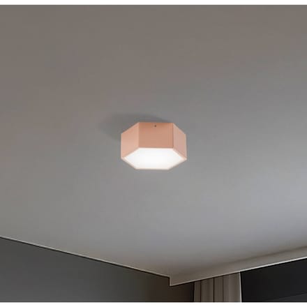 Argon LED plafondlamp Libre, perzikkleurig, staal, 3.000 K