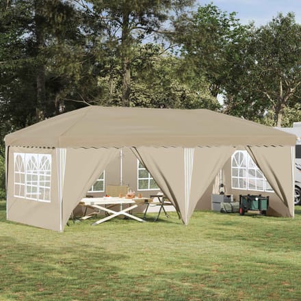 vidaXL - Pop-up - Feesttent - 575 - x - 288 - x - 245 - cm - Crèmekleurig
