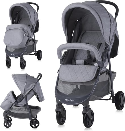 Kinderbuggy Lichtgewicht - Reisbuggy Compact - Snel Op Pad - Slechts 75 kg - 74x48x104 cm - Lichtgrijs