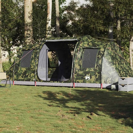 Vidaxl Kampeertent, Tunnelmodel, 4 Pers., Camouflage, Waterdicht