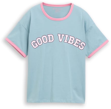 Tom Tailor - Oversized T-shirt met print - Maat 128 - tourmaline