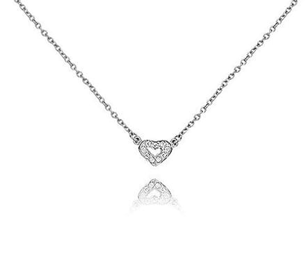Montebello Ketting Scarlet - 925 Zilver - Gerhod. - Hartje - 8x6mm - 36-40cm