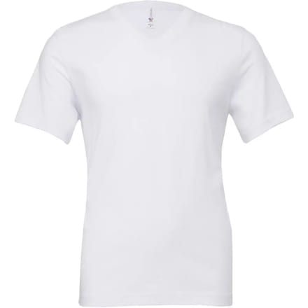 Bella+Canvas Unisex Jersey Short Sleeve V-Neck Tee CV3005 - White - M