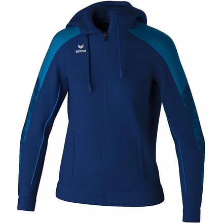 Erima Evo Star Trainingsjack Met Capuchon Dames - Marine / Mykonos | Maat: 36
