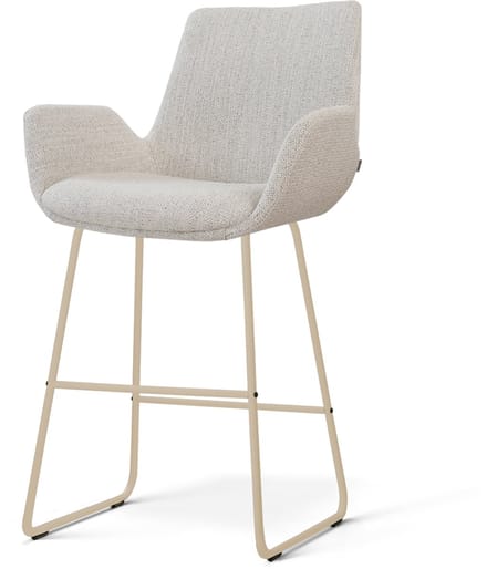 Nolon Nino-Eef Barkruk Beige Gemêleerd - Beige Onderstel - 65 Cm - Kookeiland - Modern - Stoffen - Barstoel
