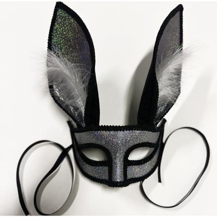 Feest konijnenmasker, veer masker, gemaskerd half gezichtsmasker One size zwart