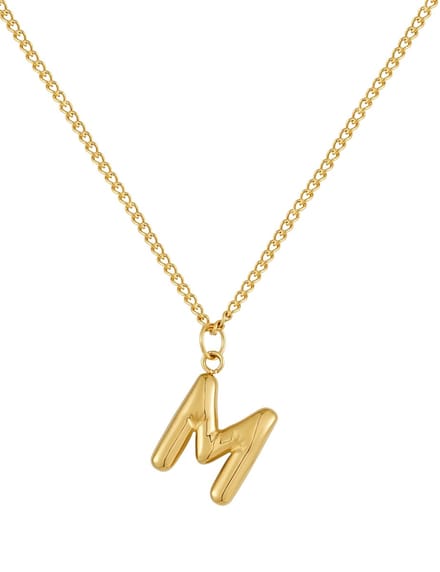 good.designs Ketting met bubbel-initialen hanger M