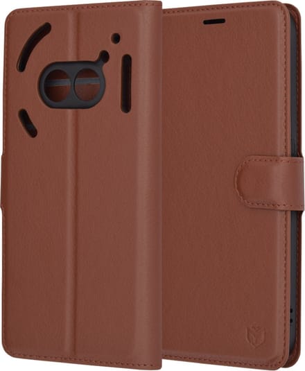 Techsuit Leather Folio Book Wallet Case hoesje voor Nothing Phone (2a) - Bruin