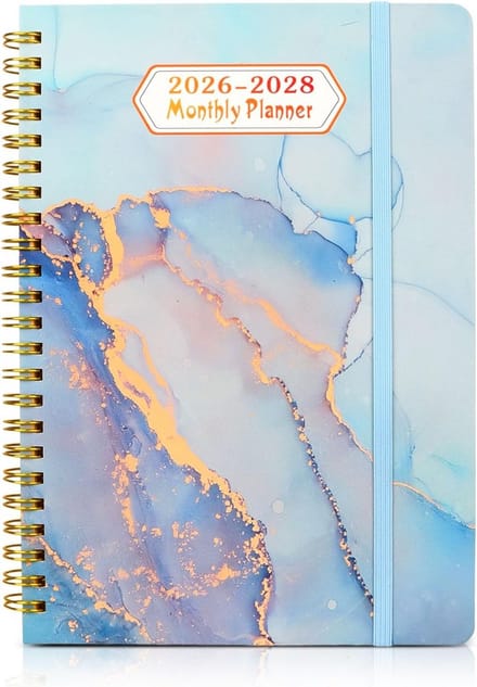 Maandplanner 2026-2028 A5 met tabbladen voor overzicht