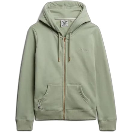 Superdry - Essential Logo halfgeborstelde hoodie met rits - Dames - Hoodies