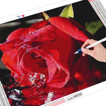 Peinture diamant 5D fleur de Rose, Kit artisanal de décoration de maison, image de broderie 20X30CM red