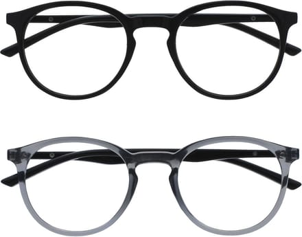 Stijlvolle Afstand Brillen voor Bijziendheid - Unisex, Groot Formaat, 2 Stuks, Zwart en Grijs